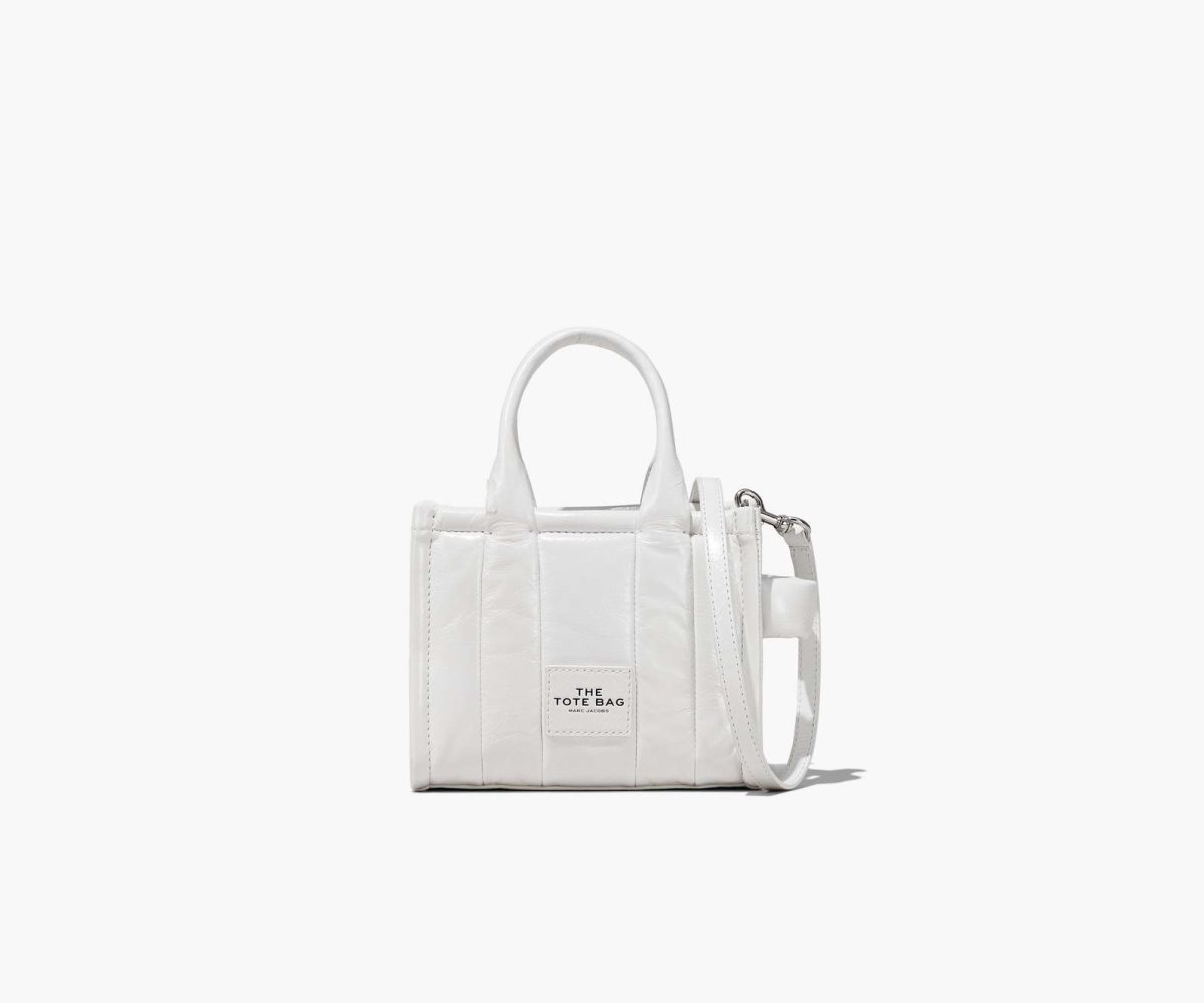 Marc Jacobs Shiny Crinkle Micro Tote Blancas | 0371964-FE