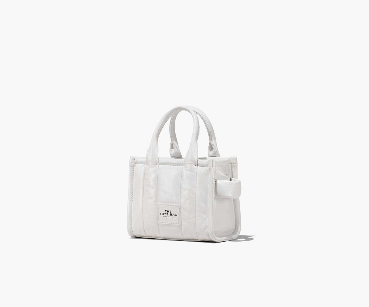 Marc Jacobs Shiny Crinkle Micro Tote Blancas | 0371964-FE