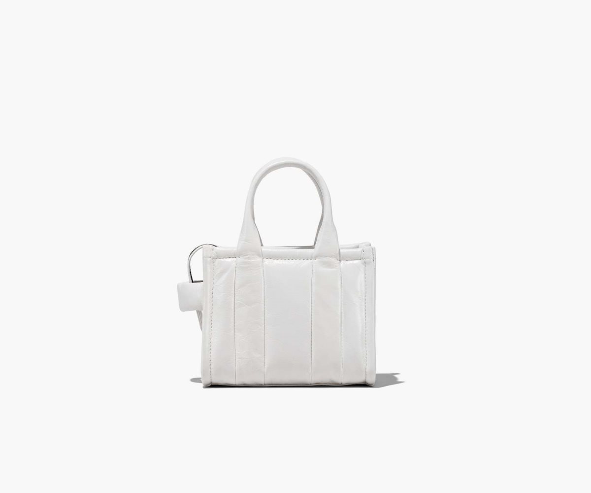 Marc Jacobs Shiny Crinkle Micro Tote Blancas | 0371964-FE