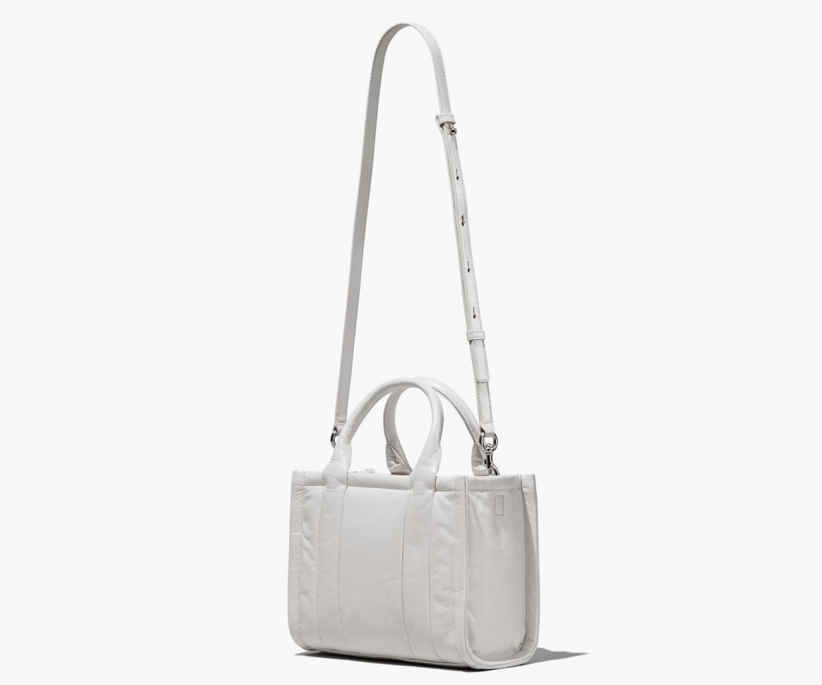 Marc Jacobs Shiny Crinkle Mini Tote Blancas | 8167340-CN