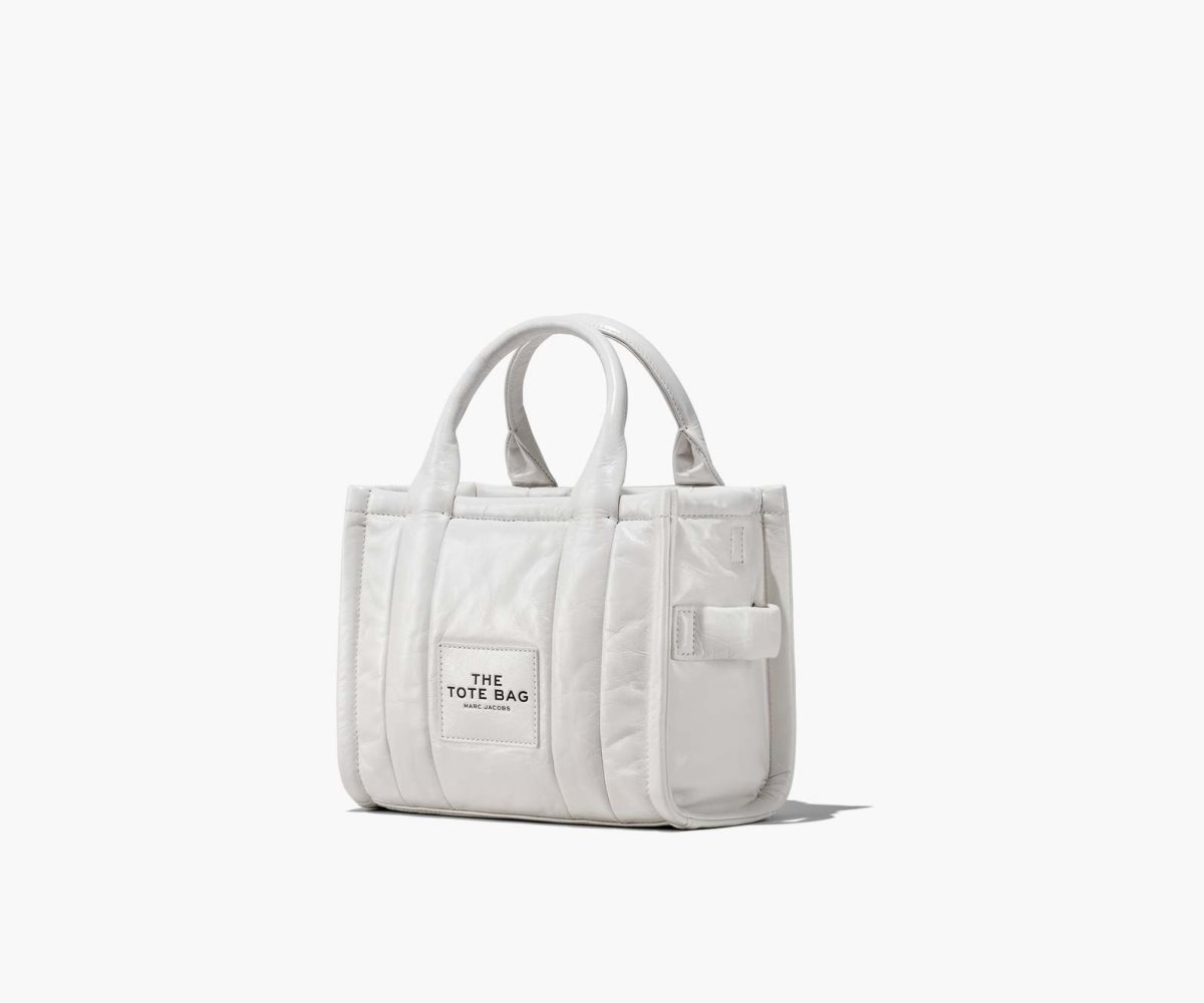 Marc Jacobs Shiny Crinkle Mini Tote Blancas | 8167340-CN