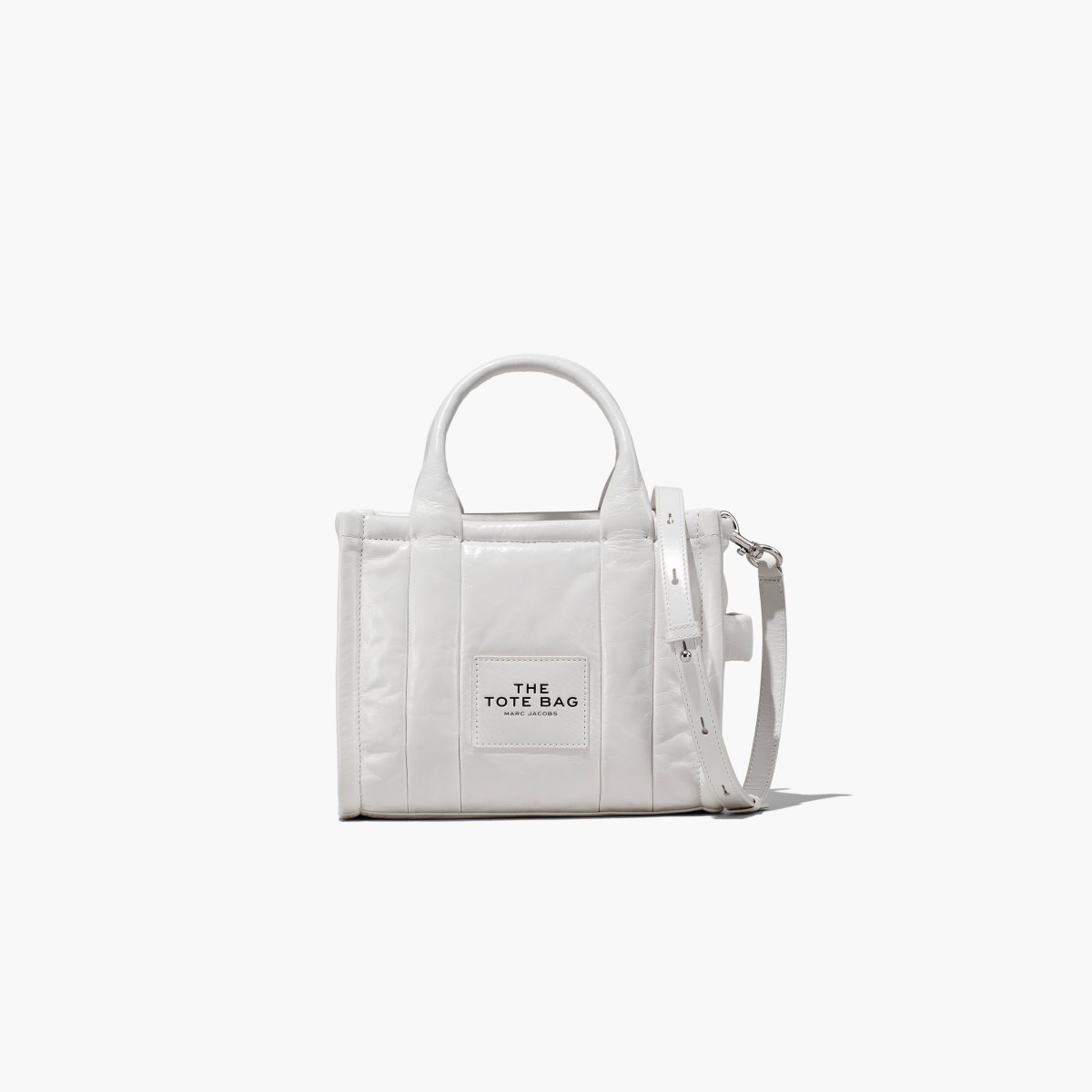 Marc Jacobs Shiny Crinkle Mini Tote Blancas | 8167340-CN