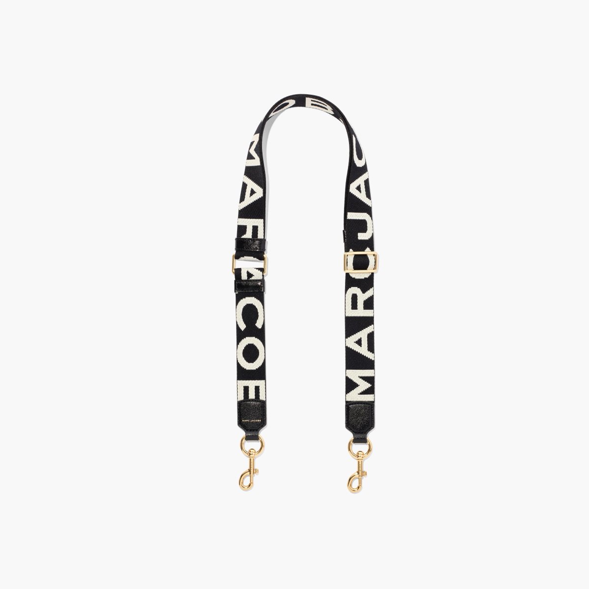 Marc Jacobs Thin Logo Webbing Correa Negras Blancas | 3612058-LJ