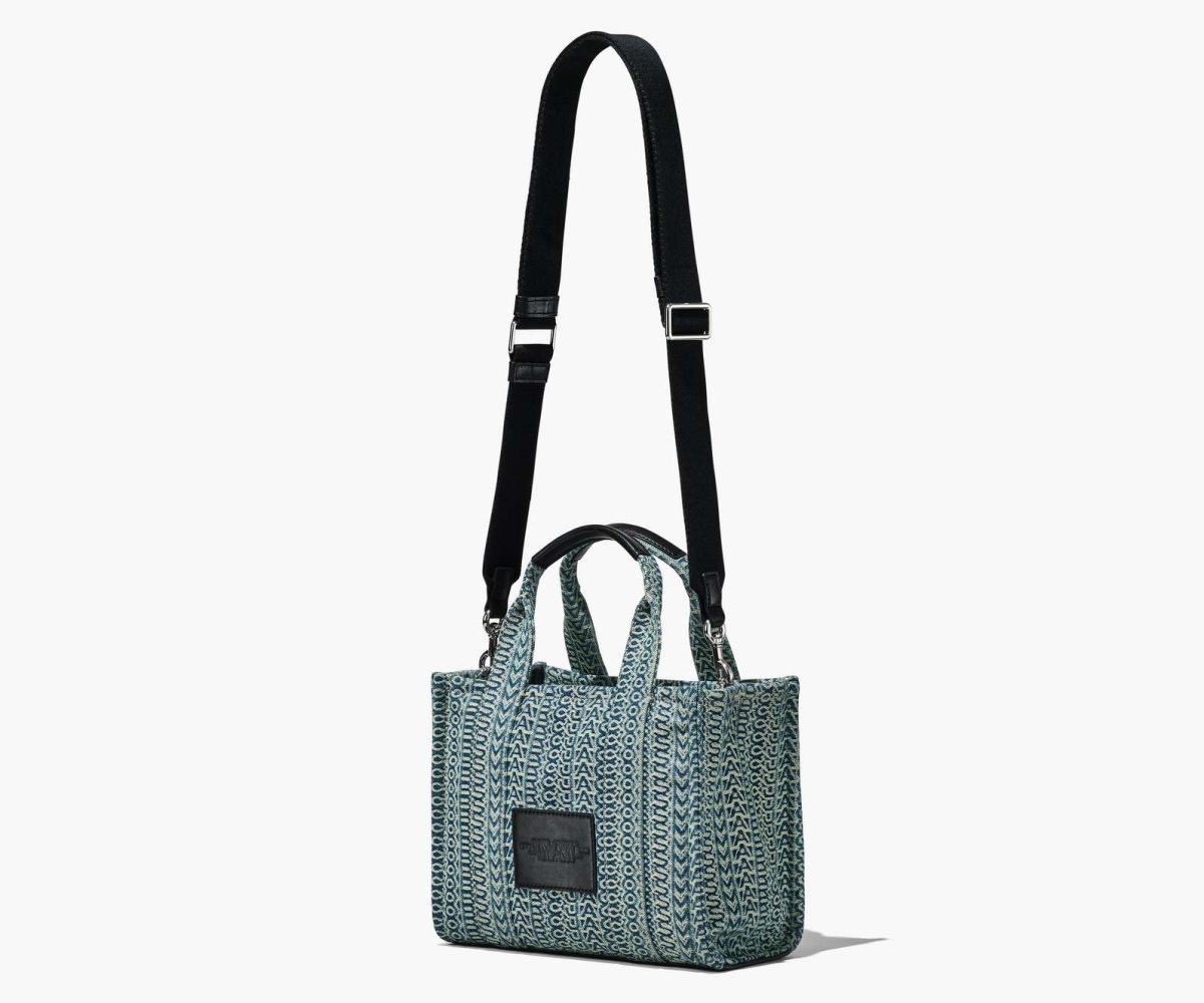 Marc Jacobs Washed Monogram Denim Mini Tote Bag Naranjas Azules | 9534012-FO