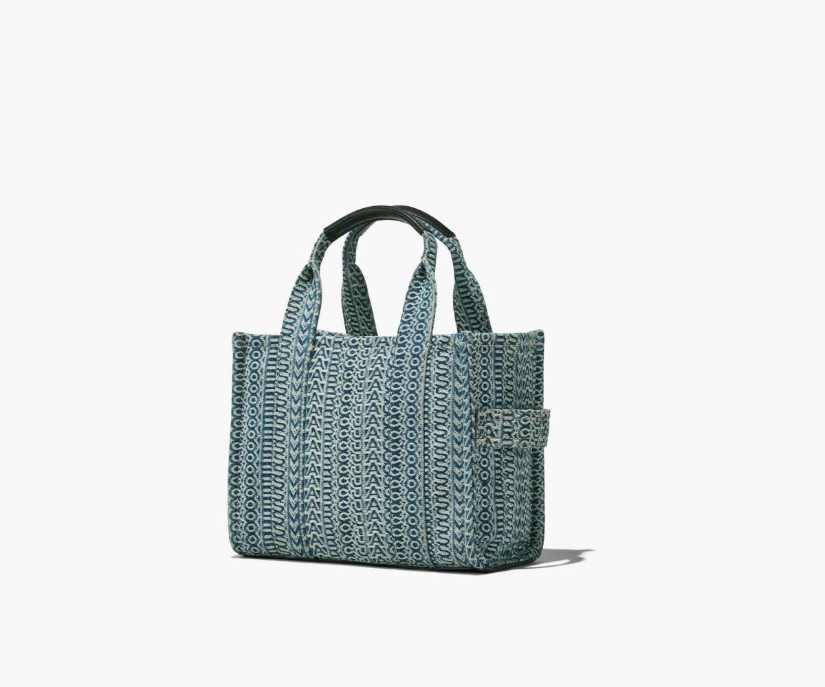 Marc Jacobs Washed Monogram Denim Mini Tote Bag Naranjas Azules | 9534012-FO