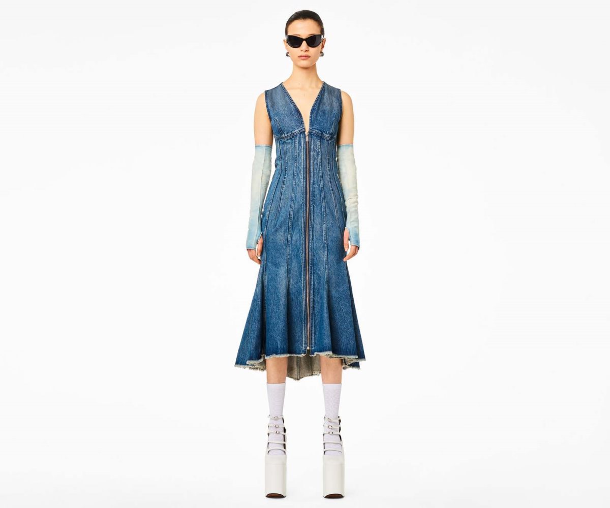 Marc Jacobs Wave Denim Vestido Azules | 3891504-NI