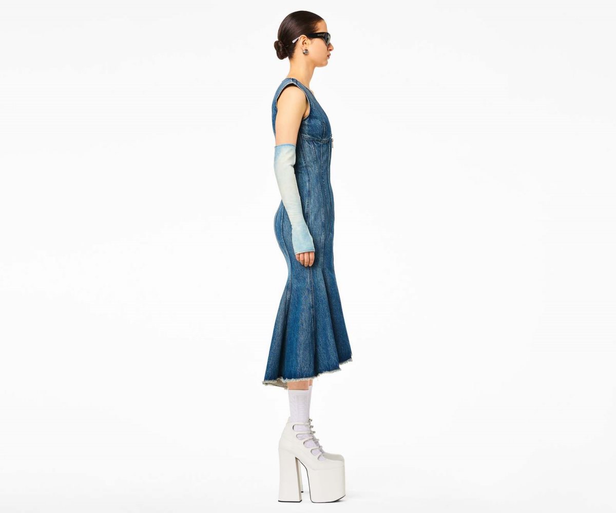 Marc Jacobs Wave Denim Vestido Azules | 3891504-NI