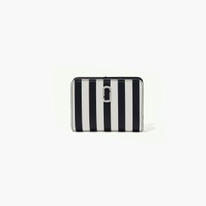 Marc Jacobs A Rayas J Marc Mini Compact Wallet Negras Blancas | 6725014-TQ