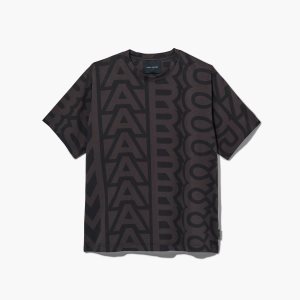 Marc Jacobs Monogram Big T-Shirt Negras Gris | 8610549-ZR