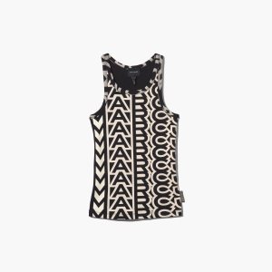 Marc Jacobs Monogram Rib Tank Negras Blancas | 0438917-XF